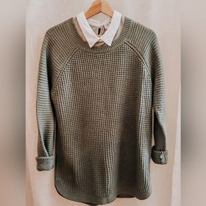 Green knit pullover